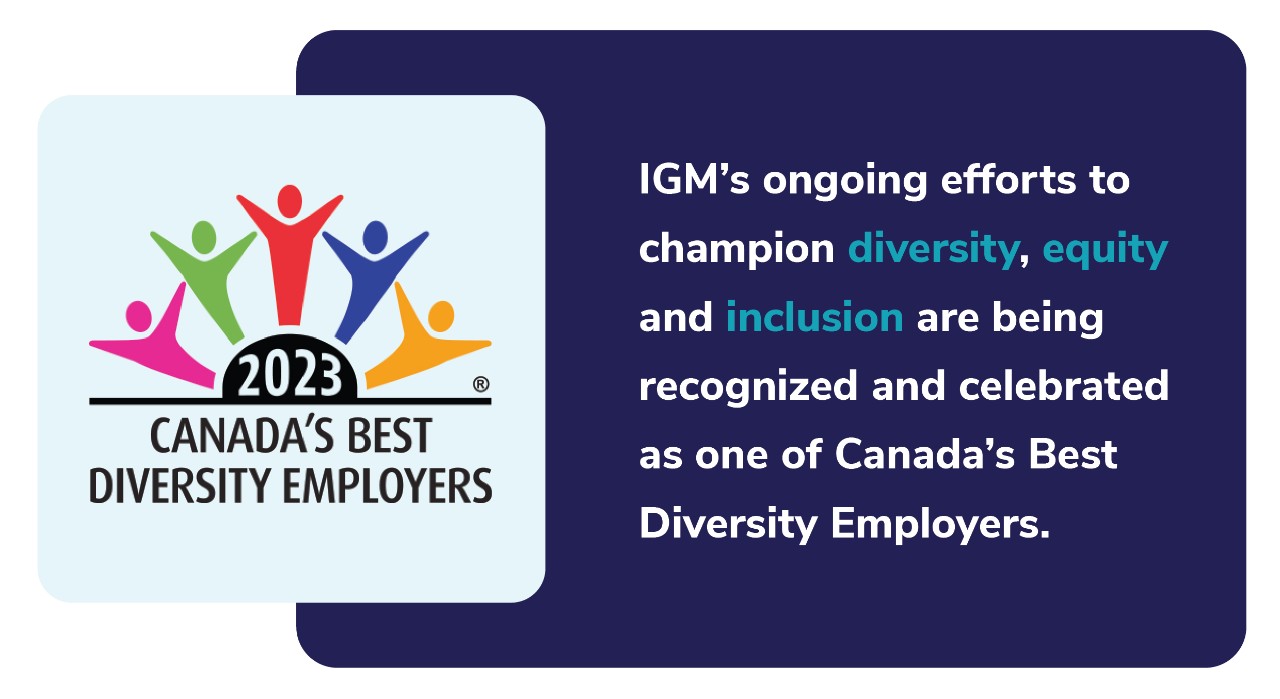 IGM’s ongoing efforts to champion diversity, equity and inclusion are being recognized and celebrated as one of Canada’s Best Diversity Employers.